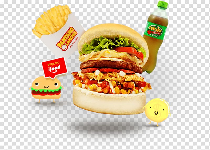 French fries Breakfast sandwich Cheeseburger Hamburger Pantano Lanches, hot dog transparent background PNG clipart