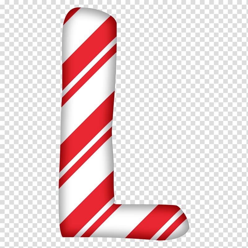 Santa Claus Letter Candy cane Christmas Alphabet, L transparent background PNG clipart