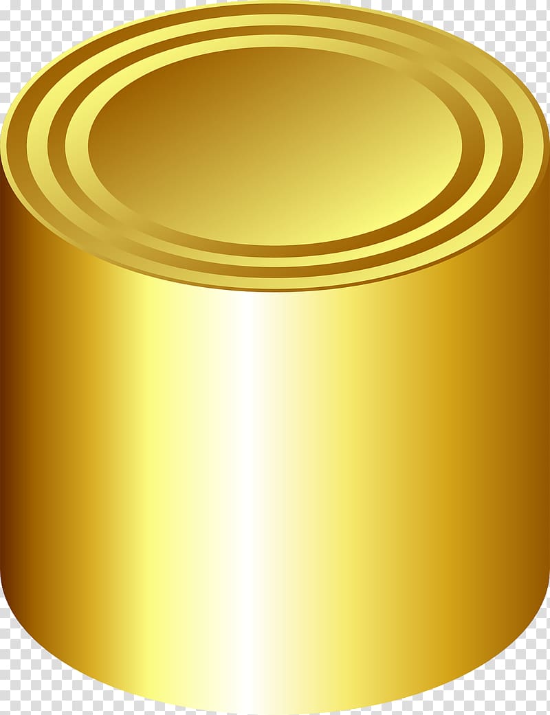 Cylinder Tin can Beverage can , Golden jar transparent background PNG clipart
