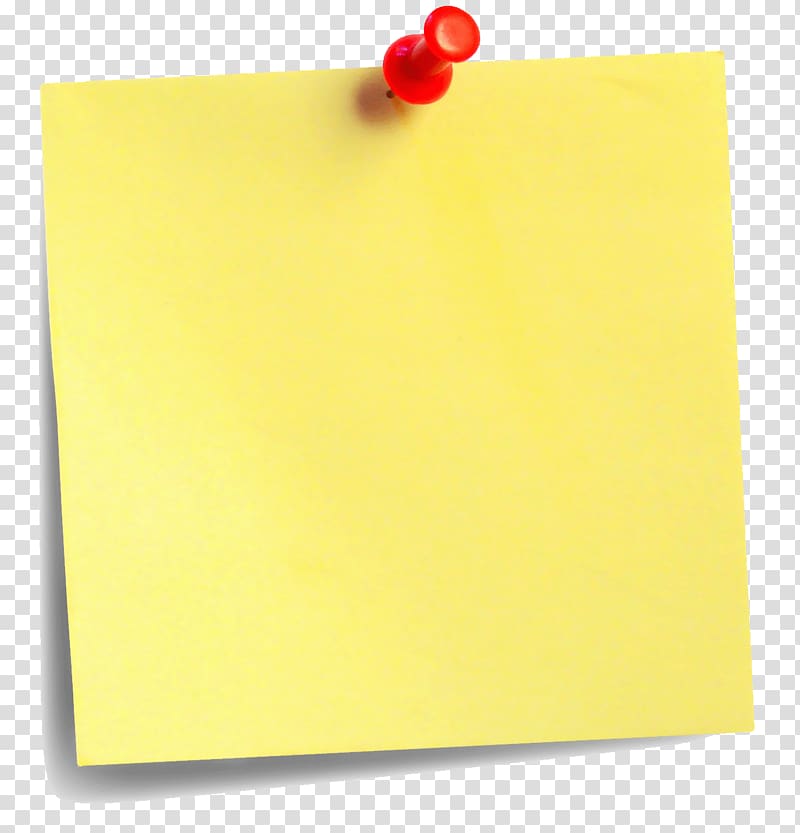 yellow sticky note with red pin, Post-it note Paper Musical note Samsung Galaxy Note 8 , Post-it note transparent background PNG clipart