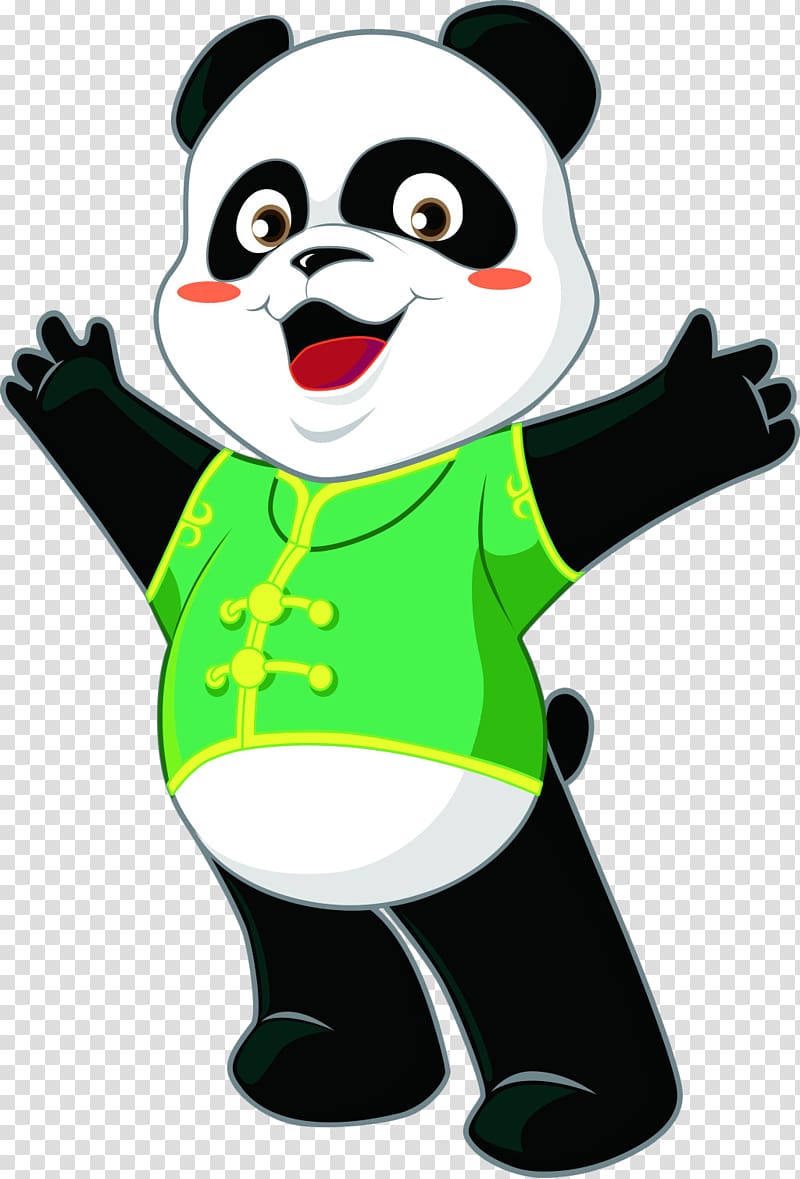 Giant panda Cartoon Cuteness, Lucky Panda transparent background PNG clipart