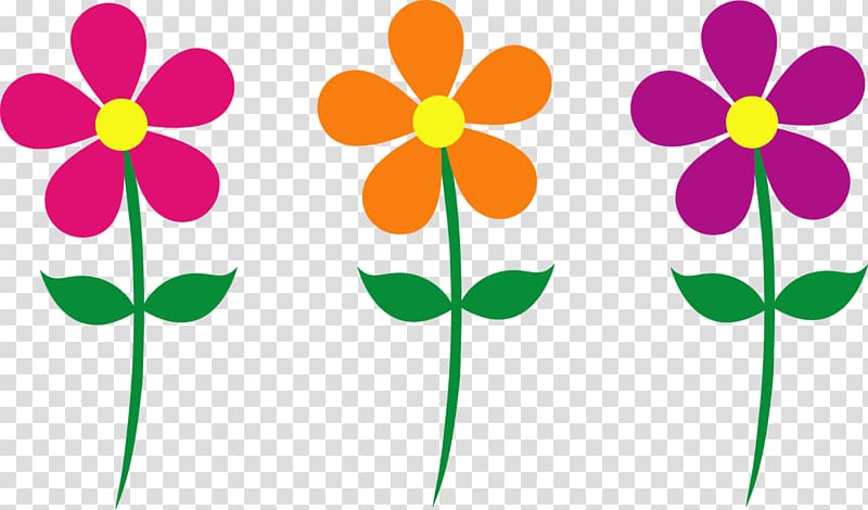 three assorted-color flowers, Flower Free content , Happy Spring transparent background PNG clipart