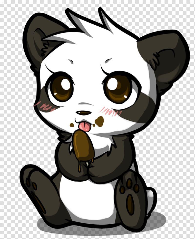 Giant panda Bear Chocolate ice cream Drawing Chibi, bear transparent background PNG clipart