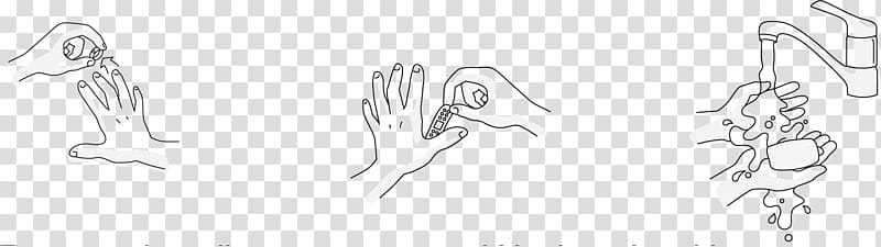 Drawing Human Line art Sketch, wash your hands transparent background PNG clipart