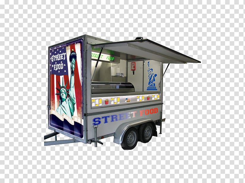 Remorque Import Trailer Street food Truck, imported food transparent background PNG clipart