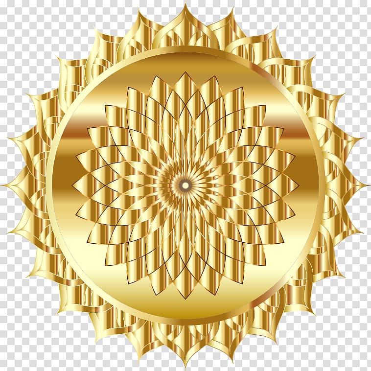 Mandala Symbol , GOLD LINE transparent background PNG clipart