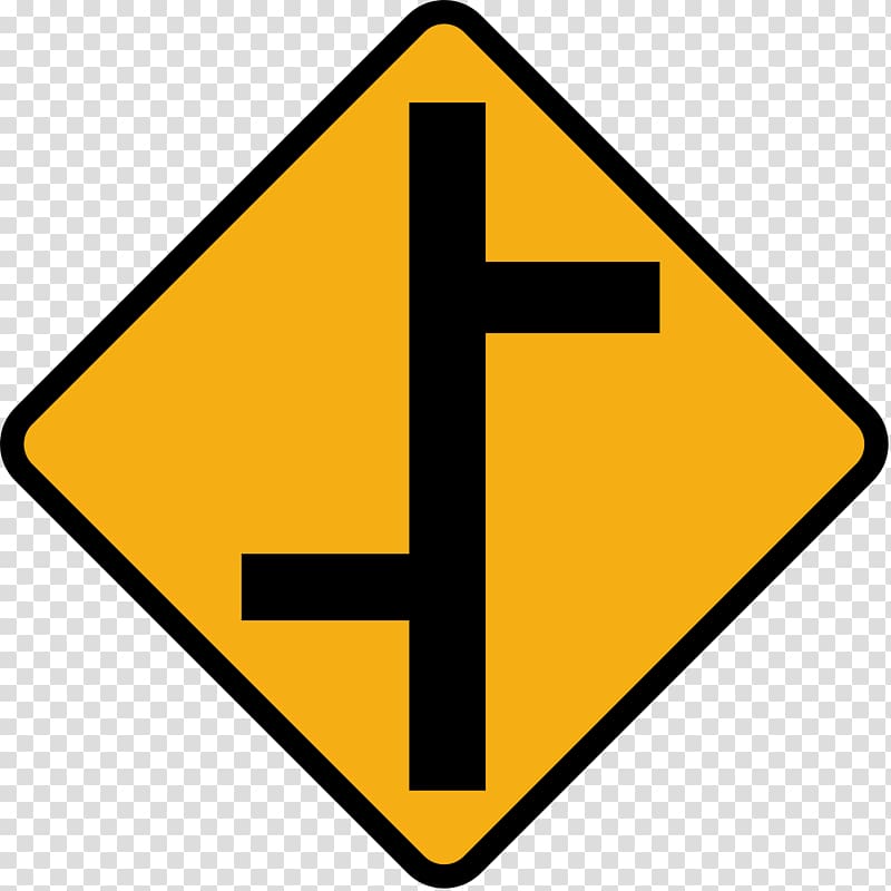 Traffic sign Warning sign Three-way junction Road Intersection, road transparent background PNG clipart