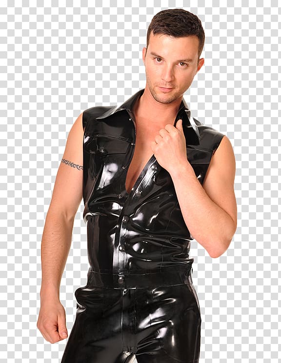 Latex clothing Fashion Outerwear, Men Vest transparent background PNG clipart