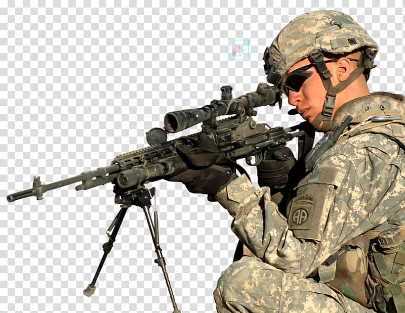 Soldier Army Military 82nd Airborne Division M14 rifle, military transparent background PNG clipart