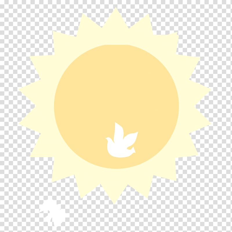 Cartoon Yellow Columba, Yellow cartoon sun flying dove transparent background PNG clipart