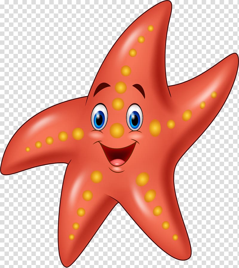 red cartoon starfish transparent background PNG clipart