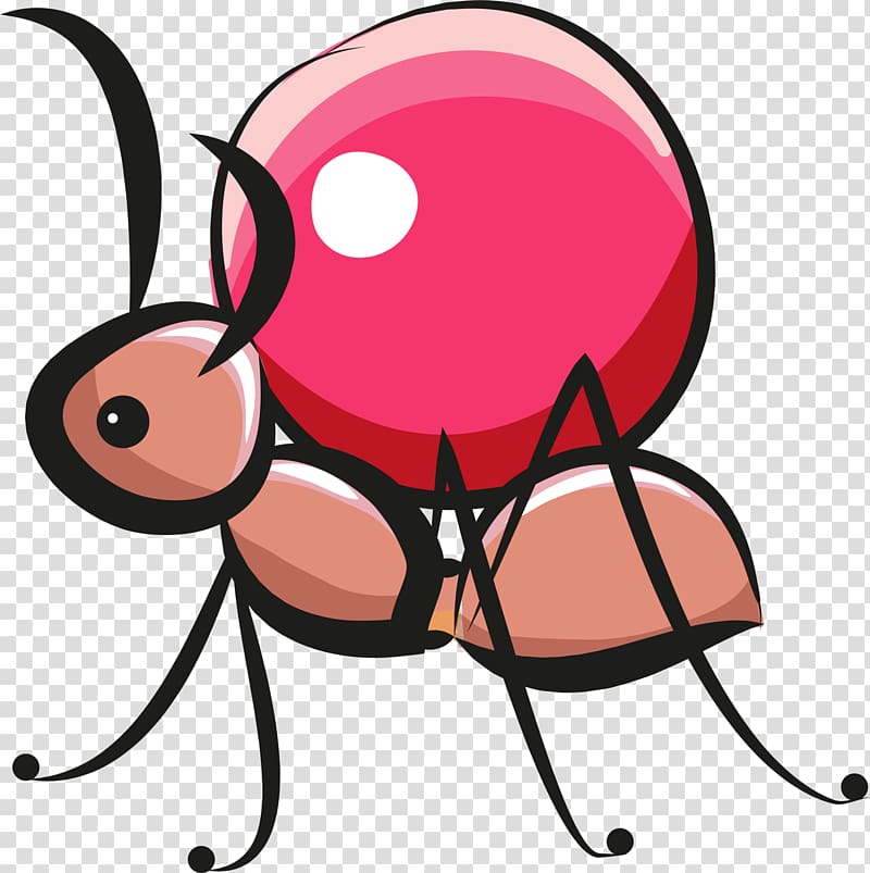 Ant Cartoon , Pink cartoon ants transparent background PNG clipart