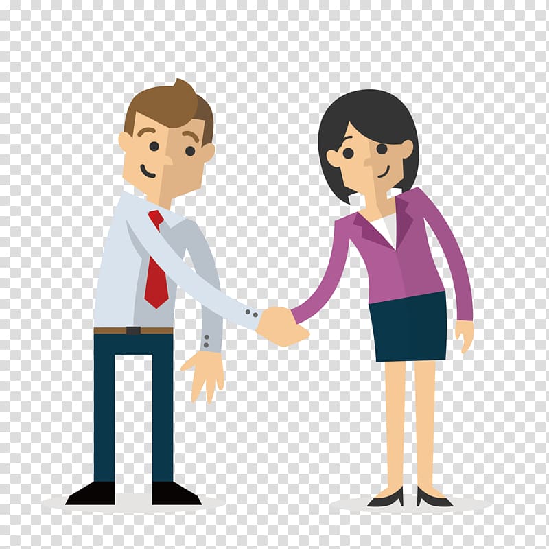 man and woman shaking hands , Handshake Businessperson Illustration, pattern material looking for partner businessman transparent background PNG clipart
