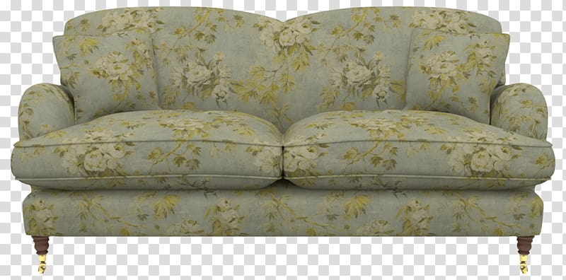 Loveseat Couch Slipcover Textile Footstool, celadon transparent background PNG clipart