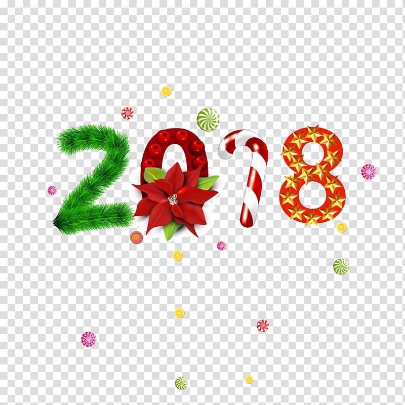 Christmas New Year , 2018 font design transparent background PNG clipart