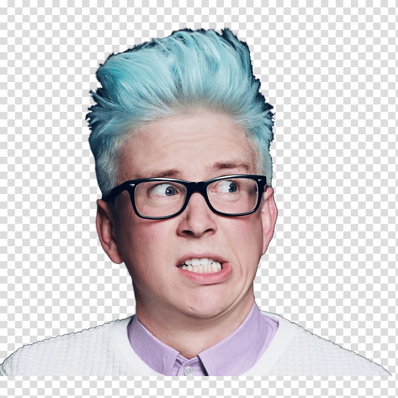 man wearing eyeglasses, Tyler Oakley Scared transparent background PNG clipart