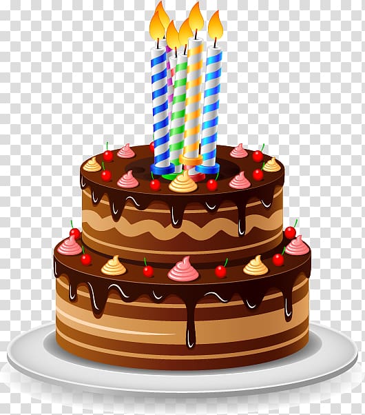 Chocolate Cake With Candles Png Clipart - Chocolate Birthday Cake Clipart -  Free Transparent PNG Download - PNGkey