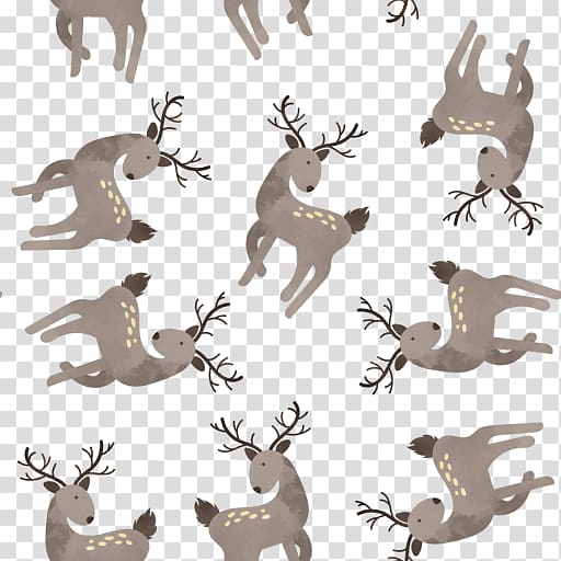 Reindeer, Reindeer cartoon tiled background transparent background PNG clipart
