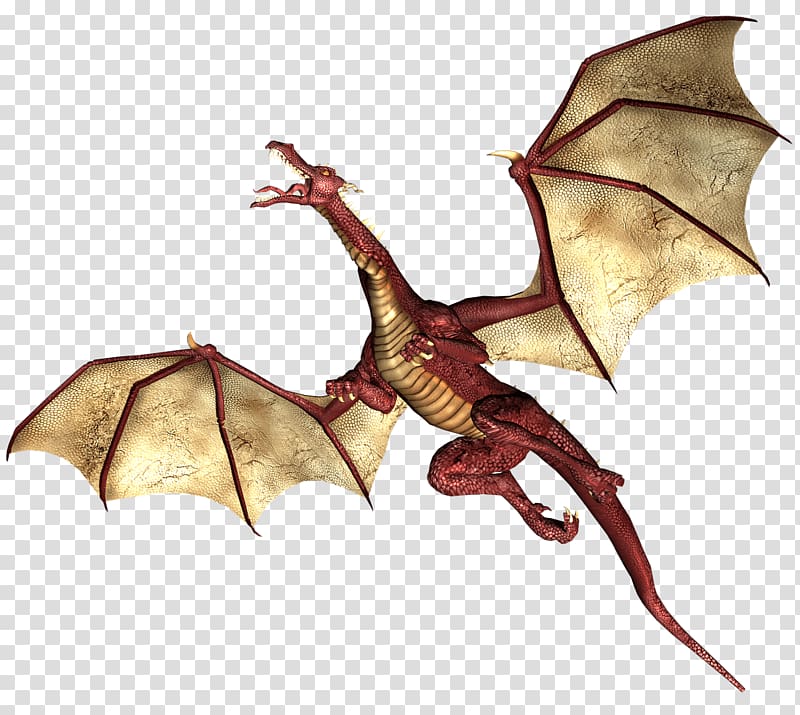 red and brown dragon illustration, Dragon Red and Brown Wings Flying Up transparent background PNG clipart