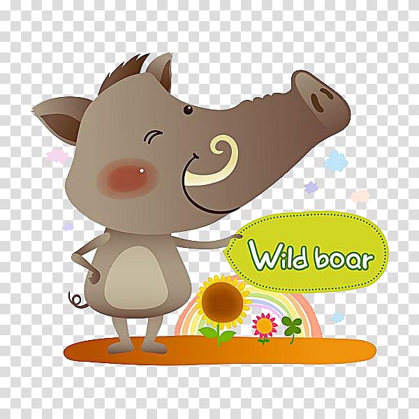 Wild boar Illustration, A wild boar transparent background PNG clipart