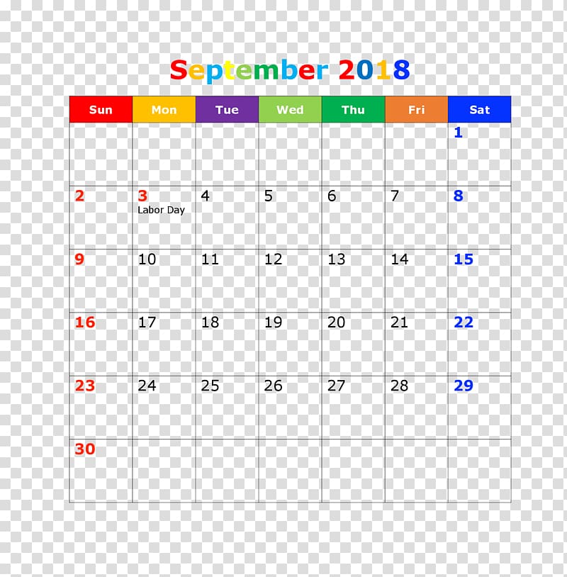 Calendar date 0 July Month, September 2018 transparent background PNG clipart