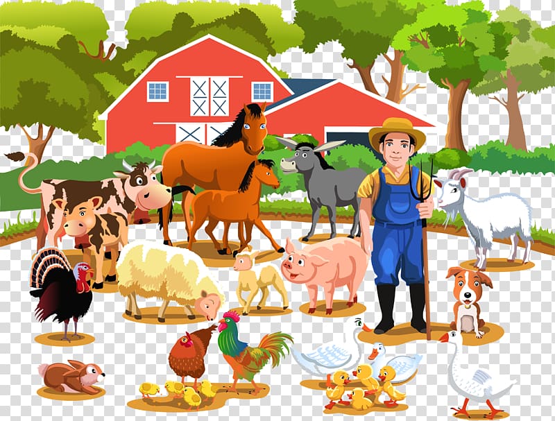 Farm Live Agriculture Illustration, Happy farmers and farm live transparent background PNG clipart