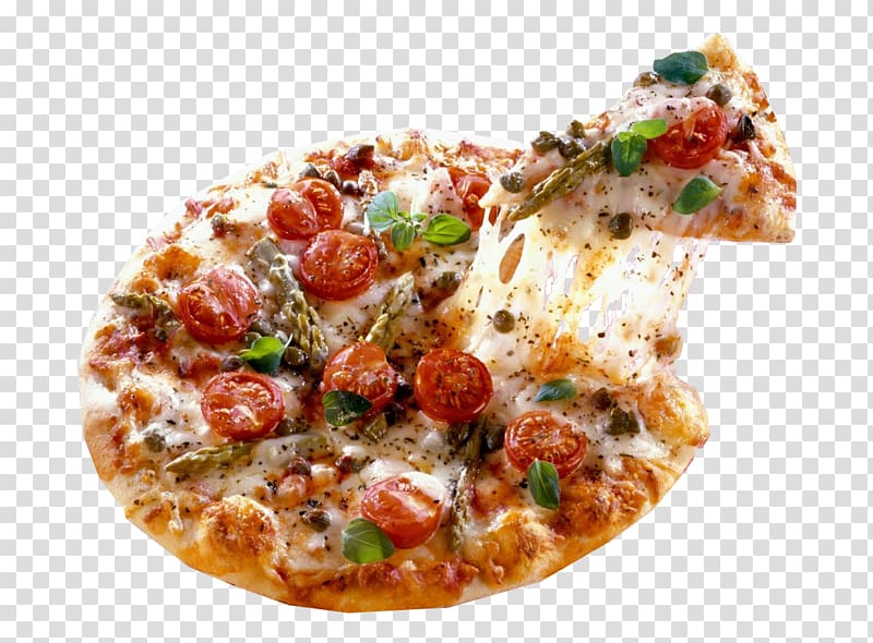 Pizza Pasta primavera Italian cuisine Ham, fruit pizza transparent background PNG clipart
