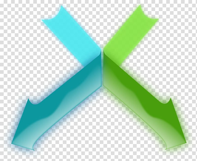 Arrow , Blue-green opposition direction of the arrow transparent background PNG clipart