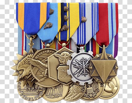 assorted gold-colored and silver-colored medals, Army Medals transparent background PNG clipart