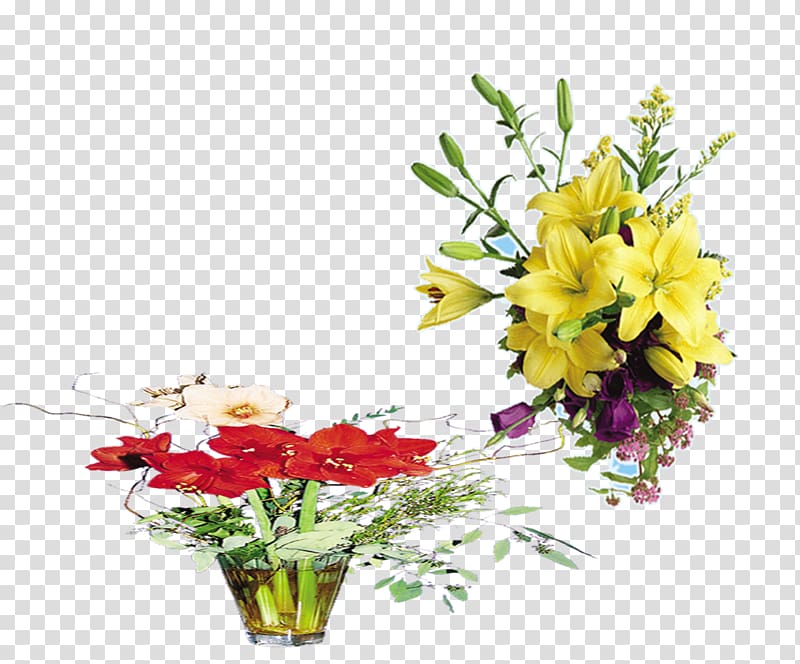 Yellow Lilium Flower, Yellow lilies bloom transparent background PNG clipart