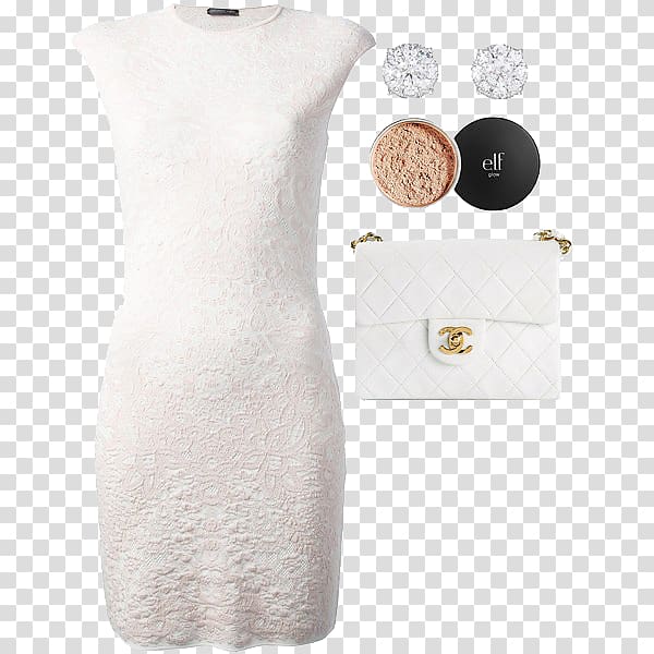 White Dress Designer, Slim temperament white dress with transparent background PNG clipart