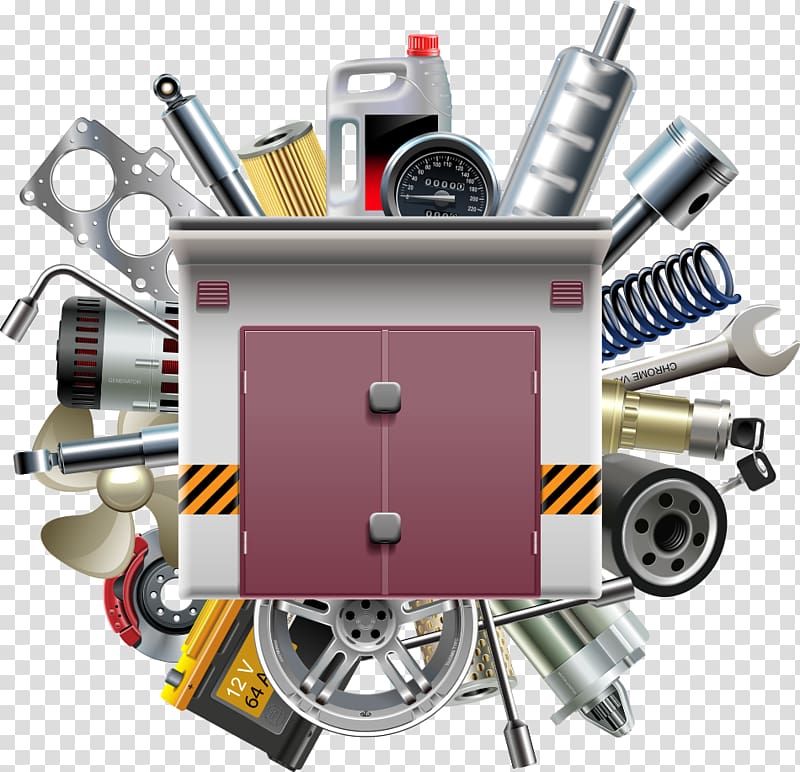 mechanical tools , Car Euclidean illustration Illustration, garage and car parts transparent background PNG clipart