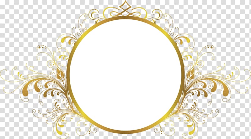 frame Computer file, frame, round gold floral framed mirror illustration transparent background PNG clipart