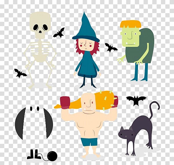 Halloween Trick-or-treating , Halloween figures transparent background PNG clipart