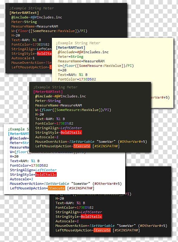 Rainmeter Sublime Text Editing Color scheme, rainmeter skins transparent background PNG clipart