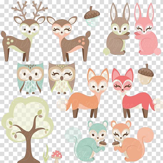 cartoon animals transparent background PNG clipart