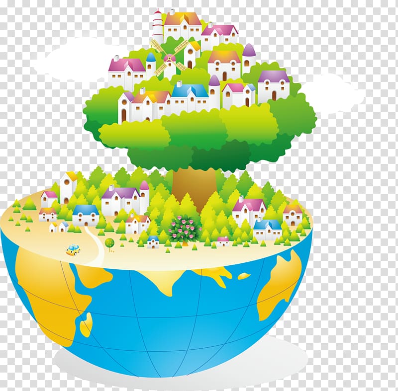 Global village Poster Graphic design, City globe on transparent background PNG clipart