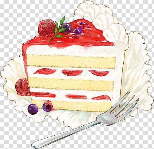Strawberry cream cake Shortcake Dessert, cake transparent background PNG clipart