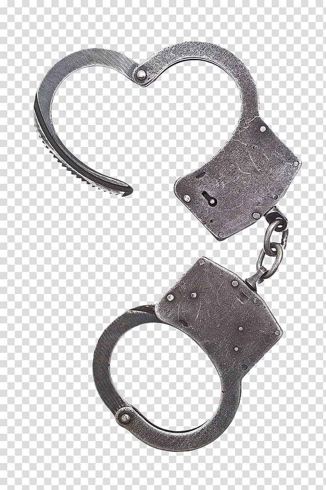 Handcuffs , Open metal handcuffs transparent background PNG clipart