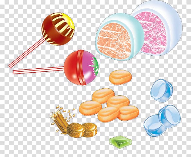 Candy Lollipop Food, Hand-painted candy food material transparent background PNG clipart