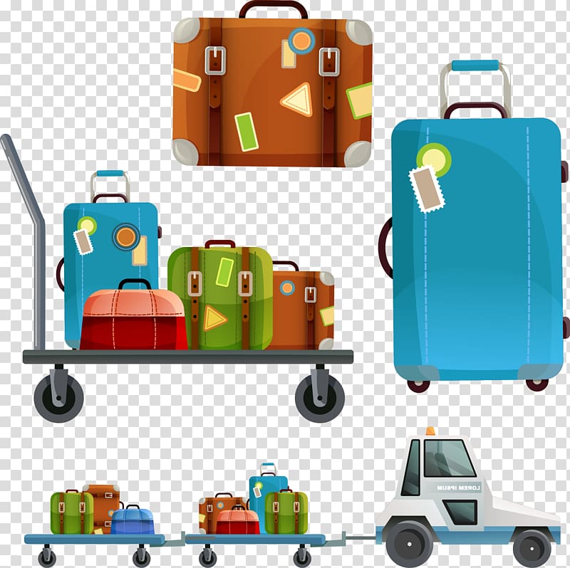 Baggage , material cartoon luggage bags transparent background PNG clipart