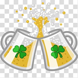beer mugs illustration, St Patrick's Day Pints transparent background PNG clipart