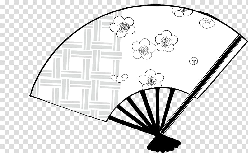 hand fan clipart black and white