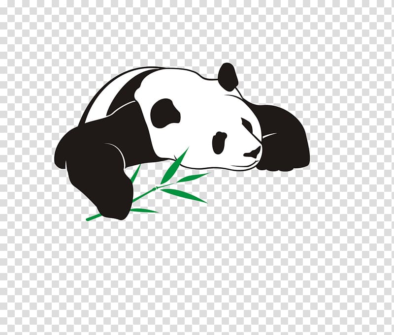 Giant panda Bear Illustration, Panda eating bamboo transparent background PNG clipart
