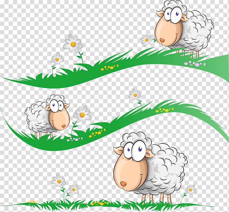 three white sheeps , Scottish Blackface , sheep transparent background PNG clipart