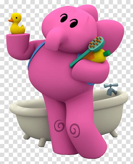 Elly from Pocoyo illustration, Elly Ready For Bath transparent background PNG clipart