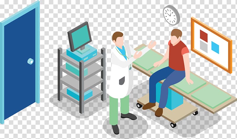 doctor standing beside patient illustration, Physician Clinic Health Care Hospital Medicine, painted doctor transparent background PNG clipart