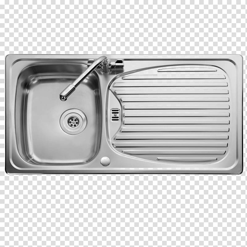 kitchen sink Top View Faucet Handles & Controls Stainless steel, sink transparent background PNG clipart