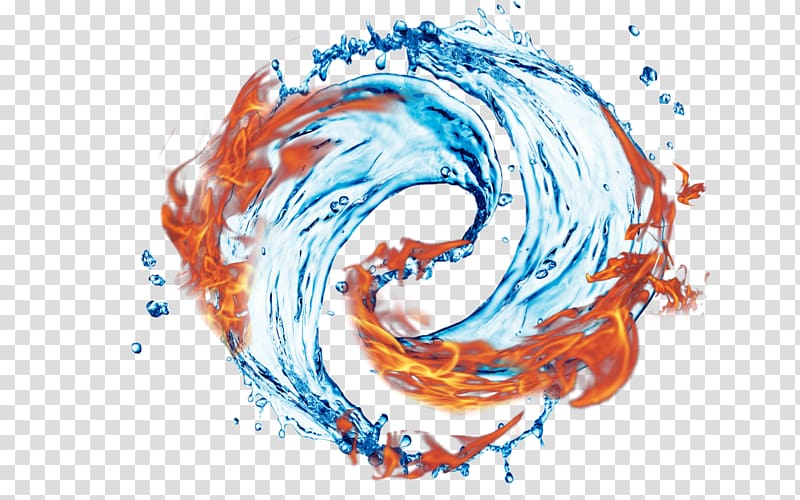 water and fire , Fire Client Computer file, Fire and water Taiji transparent background PNG clipart