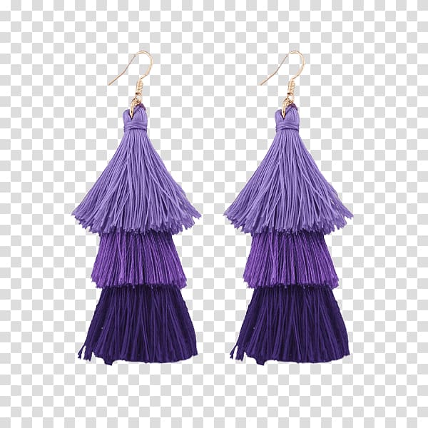 Earring Jewellery Tassel Fringe Necklace, purple dress shoes for women cheap transparent background PNG clipart